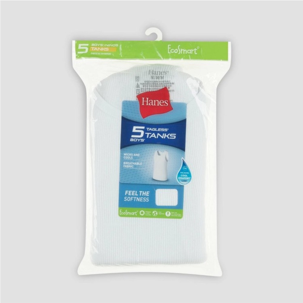 Hanes Cool Comfort White Tank Tops Set